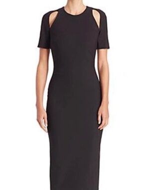 Black Cut out Midi Dress